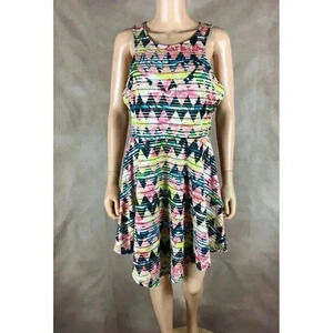 Floral Diamond Laser Cut Asymmetrical Dress NWT XL